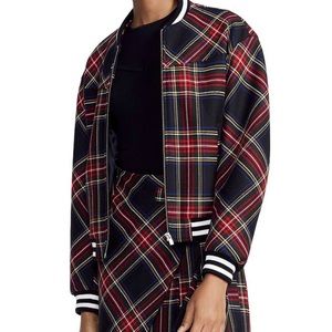 Maje plaid bomber jacket